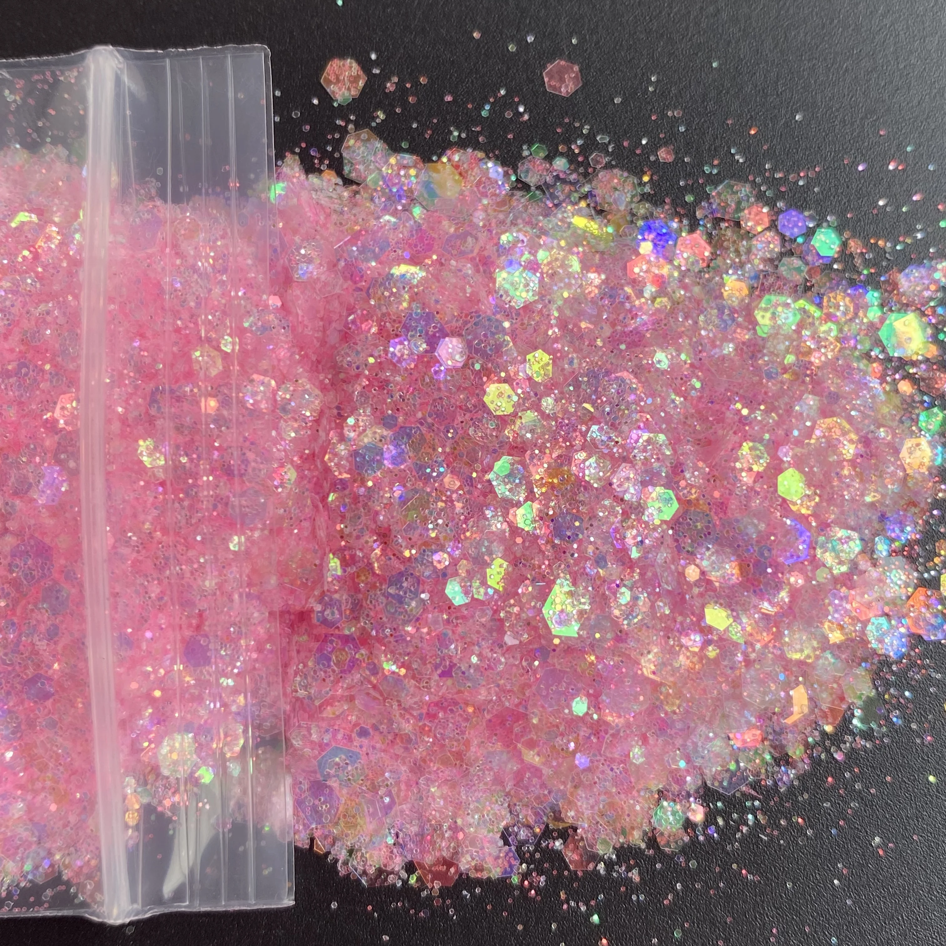 20 g/borsa High Sparkling Chunky Nail paillettes Bulk Neon iridescente opale Craft Glitter Flakes per la decorazione