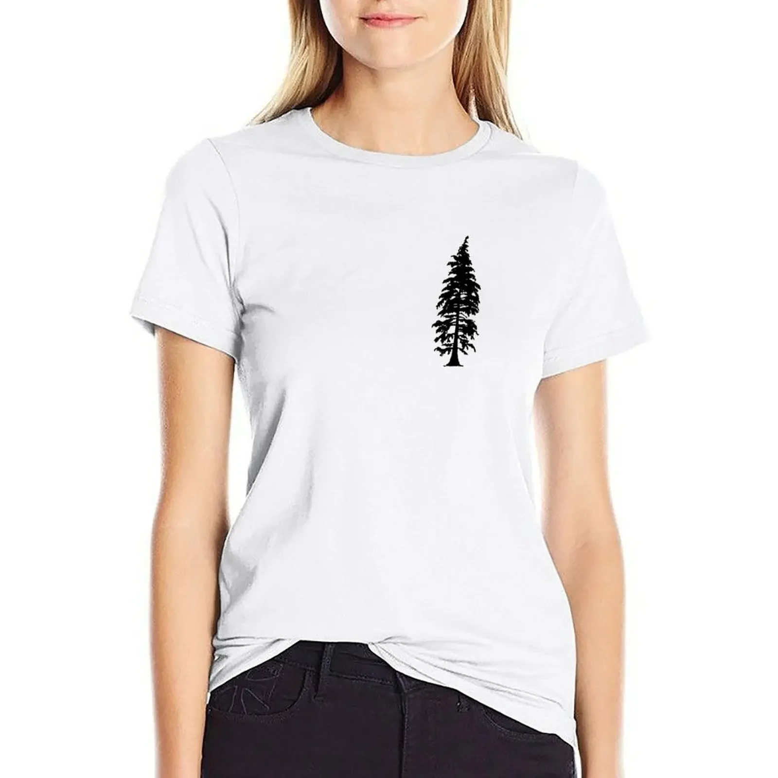 Evergreen Tree T-shirt plus size tops lady clothes summer clothes for Women