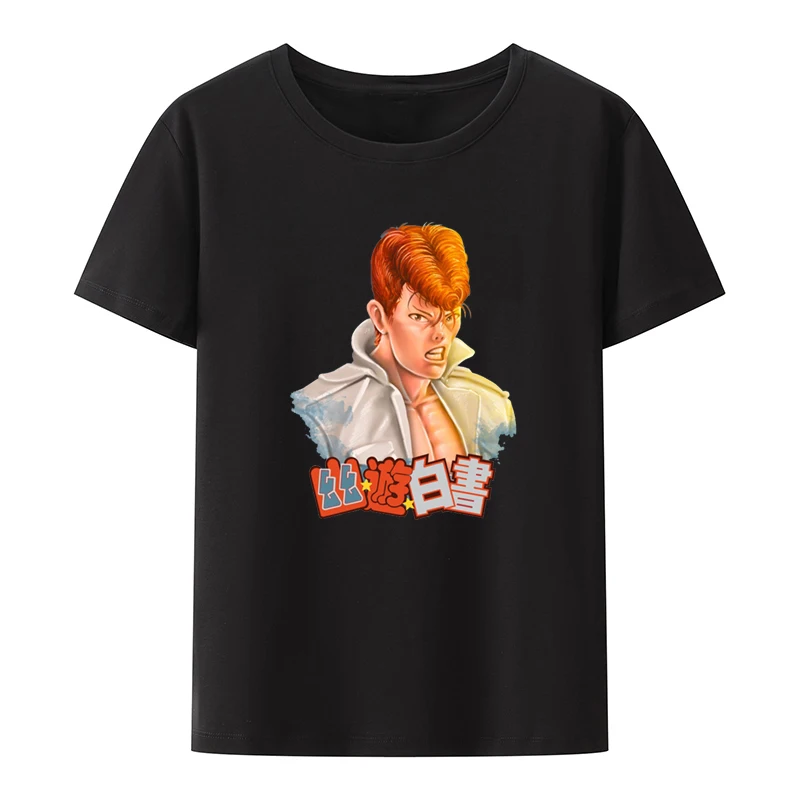 Nostalgic Japanese Anime Man Shor Sleeve T-shir T Shirt for Men Clothing YuYu Hakusho Kurama Comfortable Print Graphic T-shirts