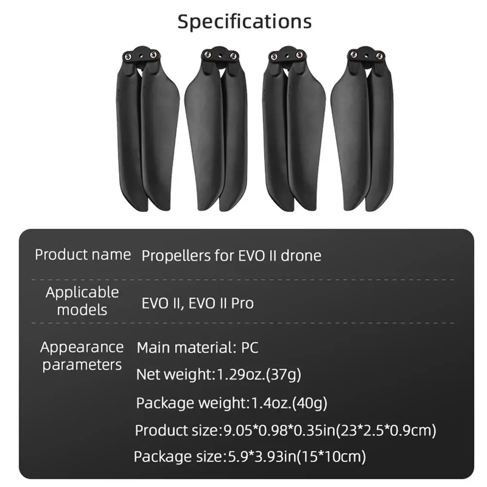 2 Pairs Drone Propellers Quick Release Blade Drone Accessoires Compatibel Voor Autel Evo Ii/Evo Ii Pro Drone