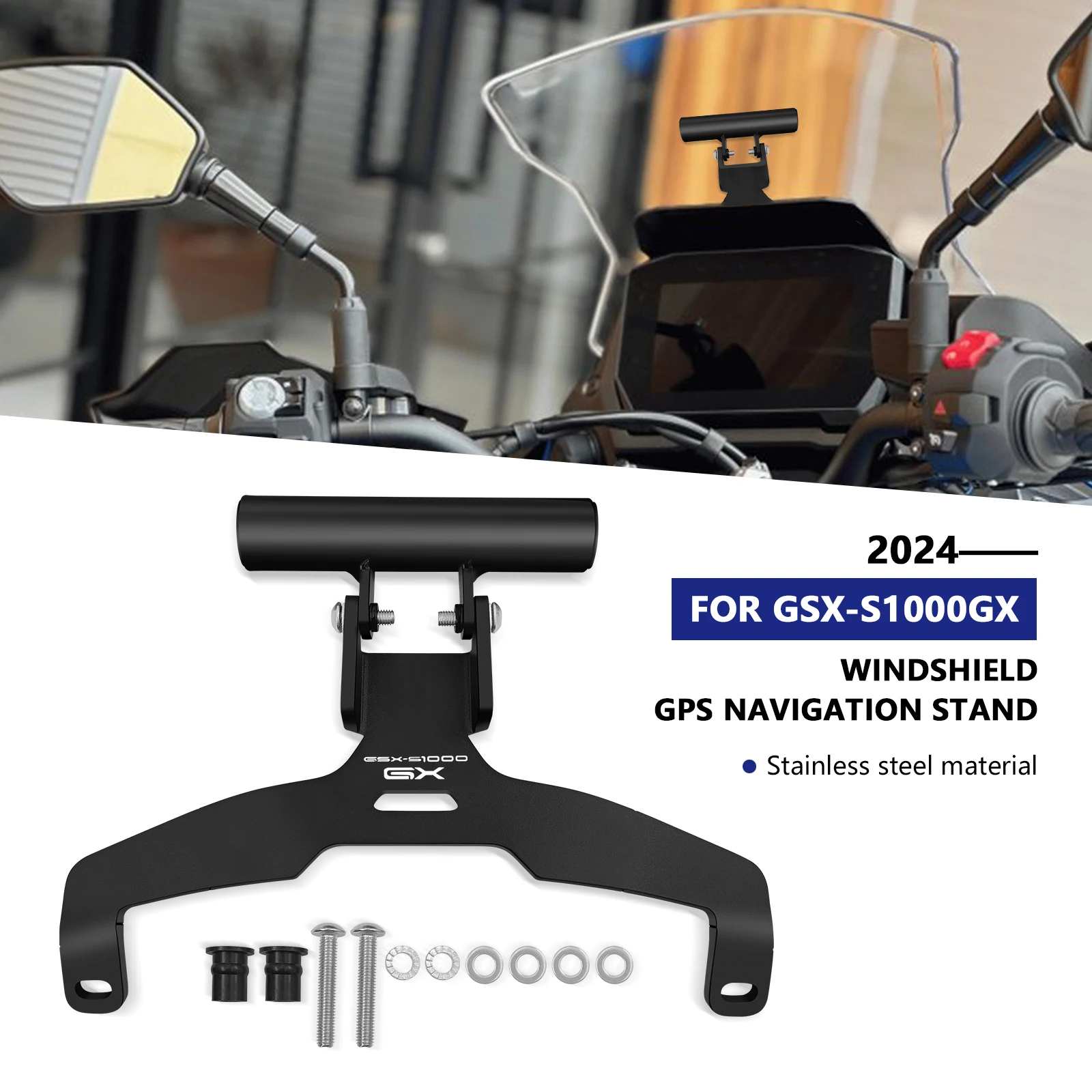 For GSX-S1000GX GSX-S 1000 GX 2024- Motorcycle Windshield GPS Navigation Mount Bracket Navigation Windscreen GPS Holder