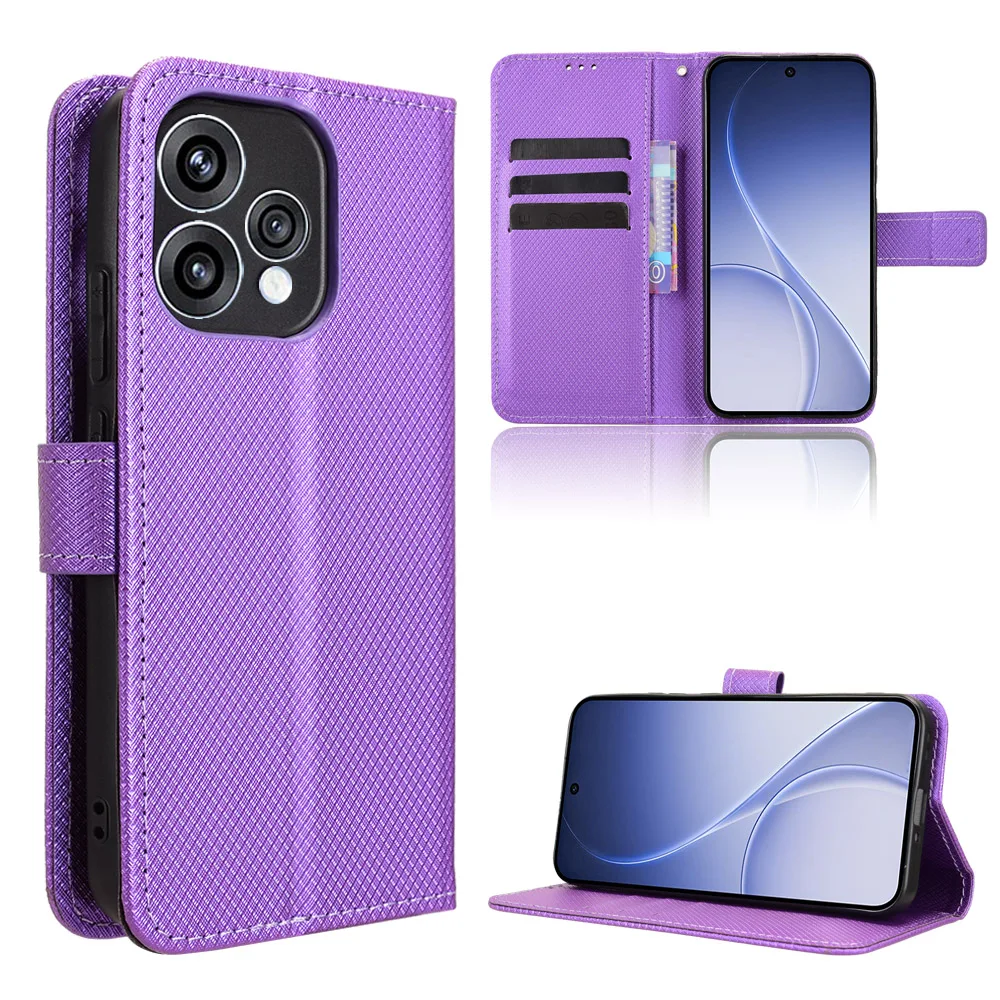 

Wallet With Card Slot Stand Flip Leather Case For OPPO Reno15 15F 14 14F 13 13F 12 12F 11 11F Pronti-fall Strong Magnet Cover