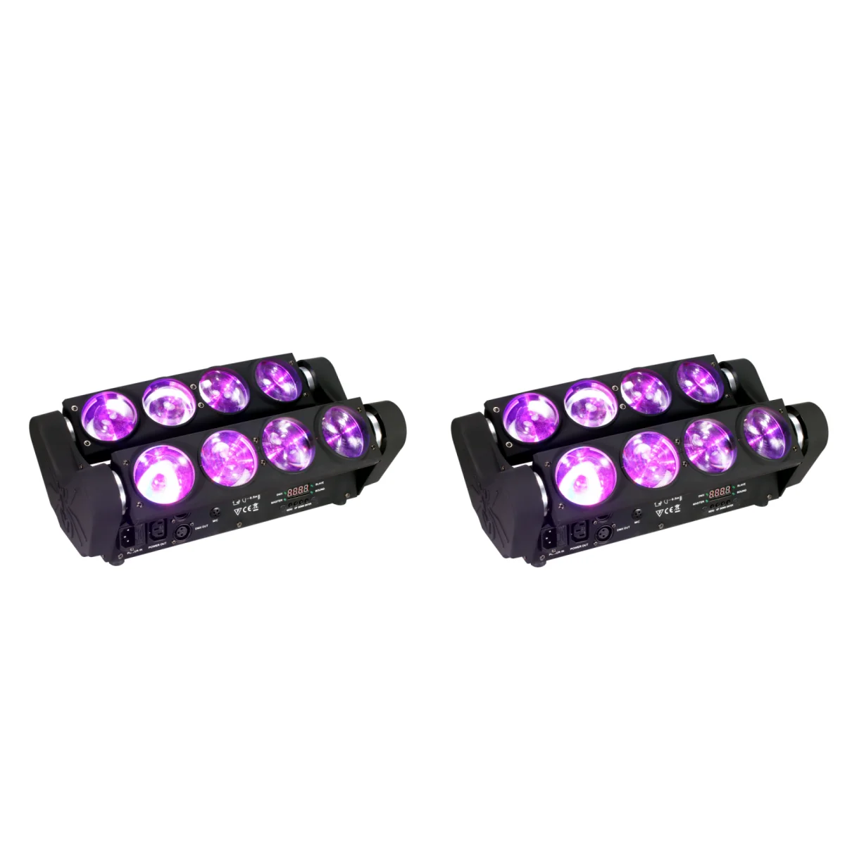2PCS 8x15W 4in1 RGBW Beam Moving Head Wash DJ Bar Strobe Stage Effects Led Spider Light