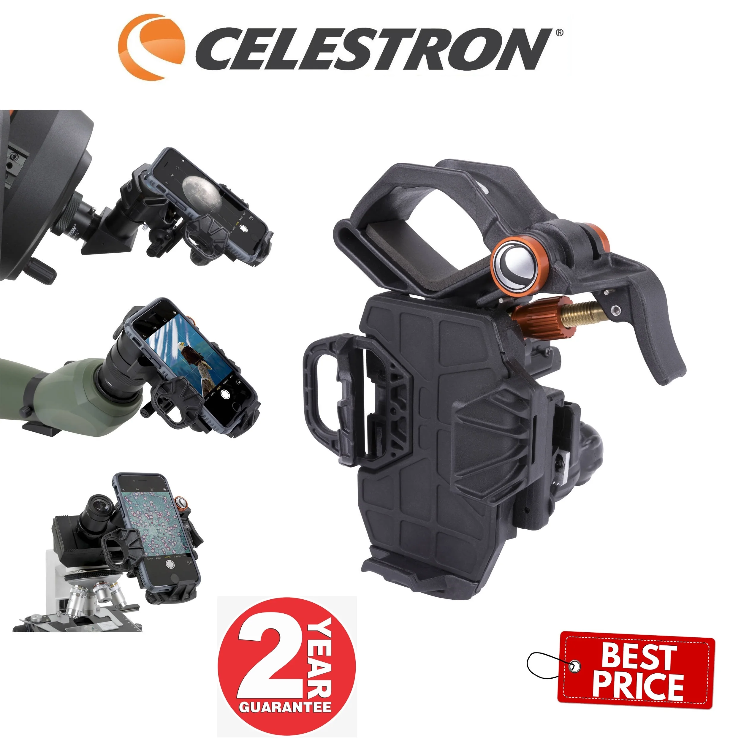 

Celestron NexYZ 3-Axis Universal Smartphone Adapter Capture Images And Video Through Your Telescope or Spotting Scope