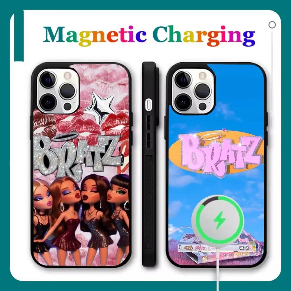 

Fashion B-BratzS Doll Phone Case For iPhone 17,16,15,14,13,12,11,Pro,Max,Plus,Mini,Air,SE Magsafe Magnetic Wireless Charging