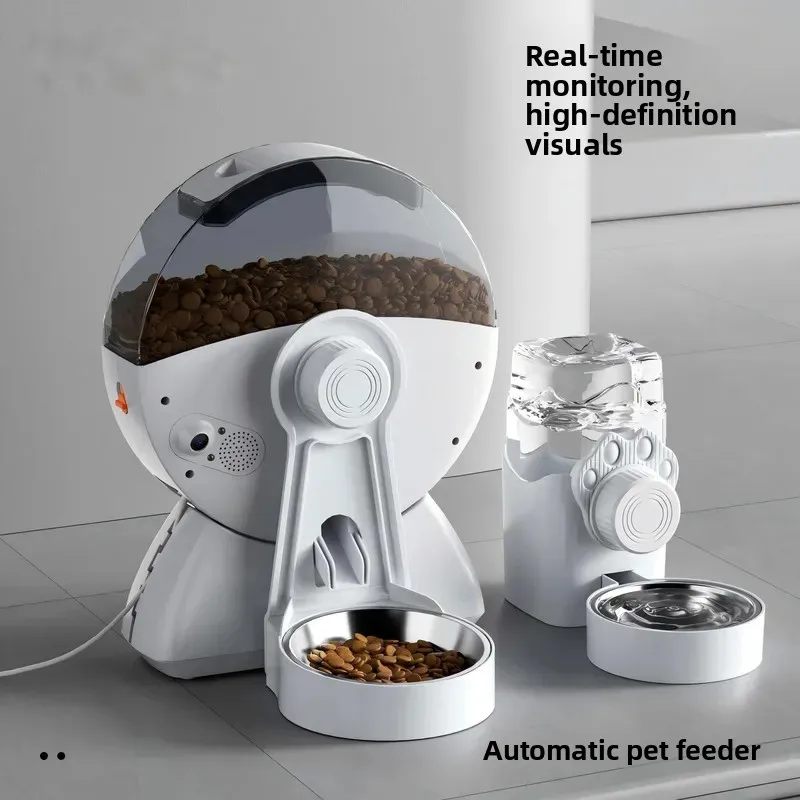 For Pet Intelligent Feeder with HD Camera Automatic Timed Quantitative Remote WiFi Feeding for Dog Cat Home Care