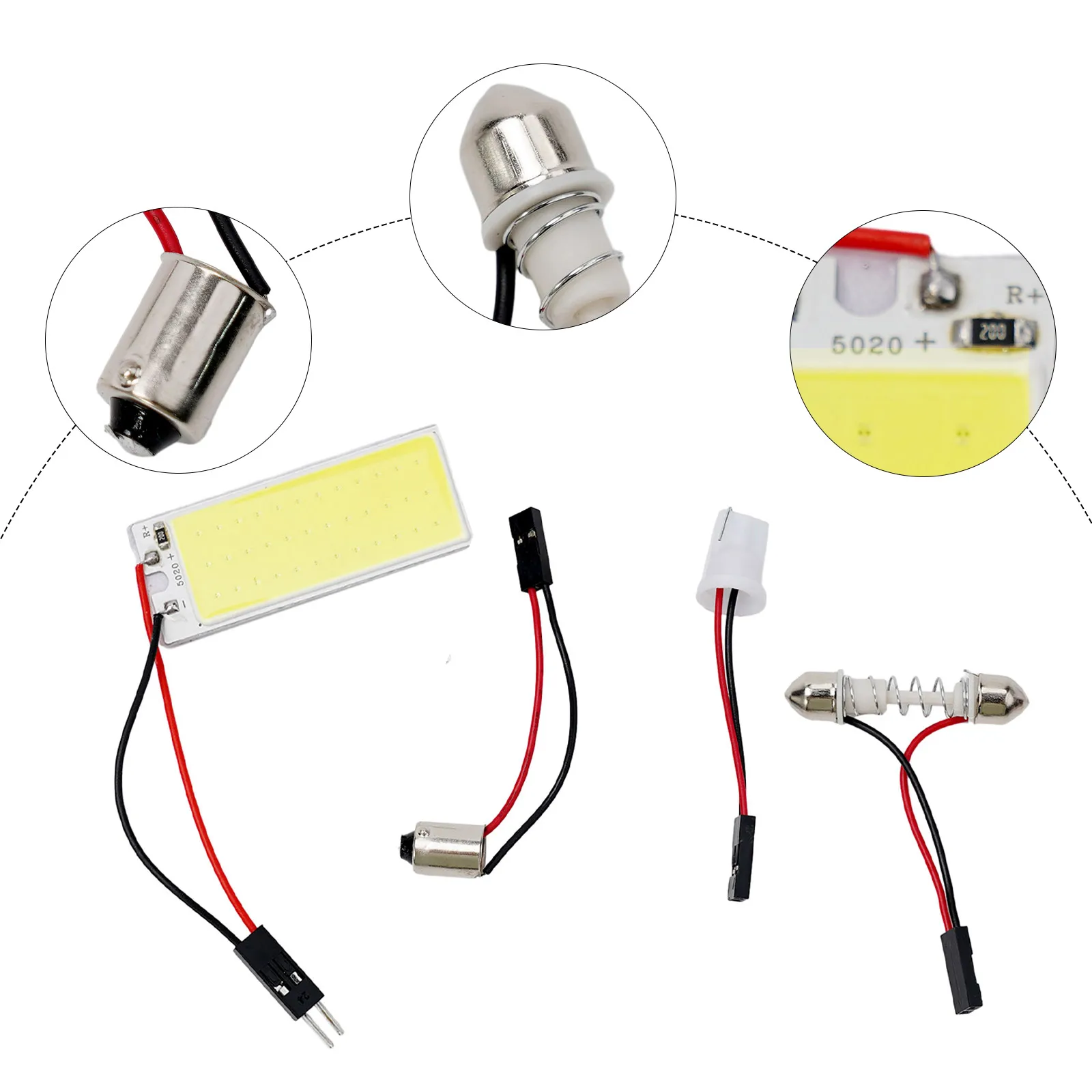 Effizient helles 6000K COB-LED-Lichtpanel für Autodecken, passend für T10 Ba9s-Steckdosen, perfekt mit lang anhaltender Leistung – Detail 6