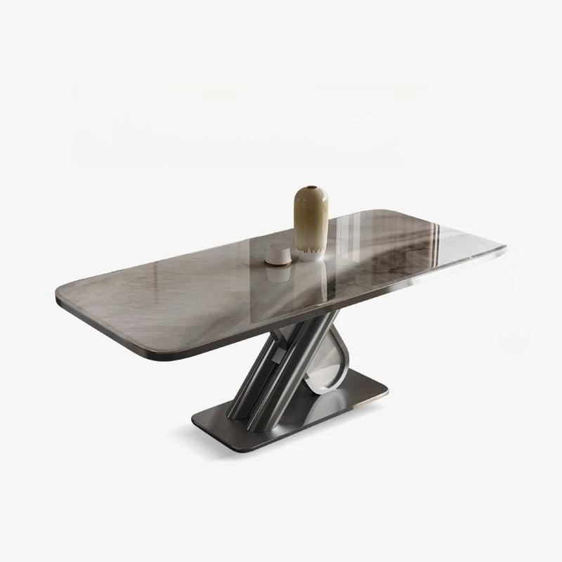 Light luxury rock slab dining table modern simple ultra-microcrystalline stone high-end new dining table and chair combination