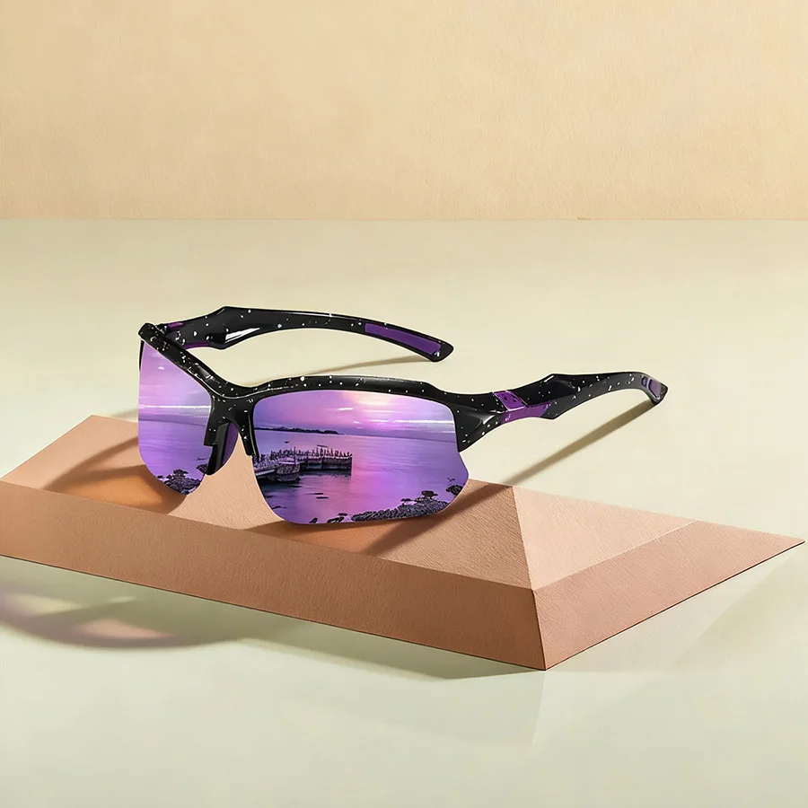 أزياء خمر نصف الإطار الدراجات نظارات شمسية رياضية الرجال النساء تشغيل تسلق الجبال الرياضة رجل نظارات شمسية UV400 نظارات