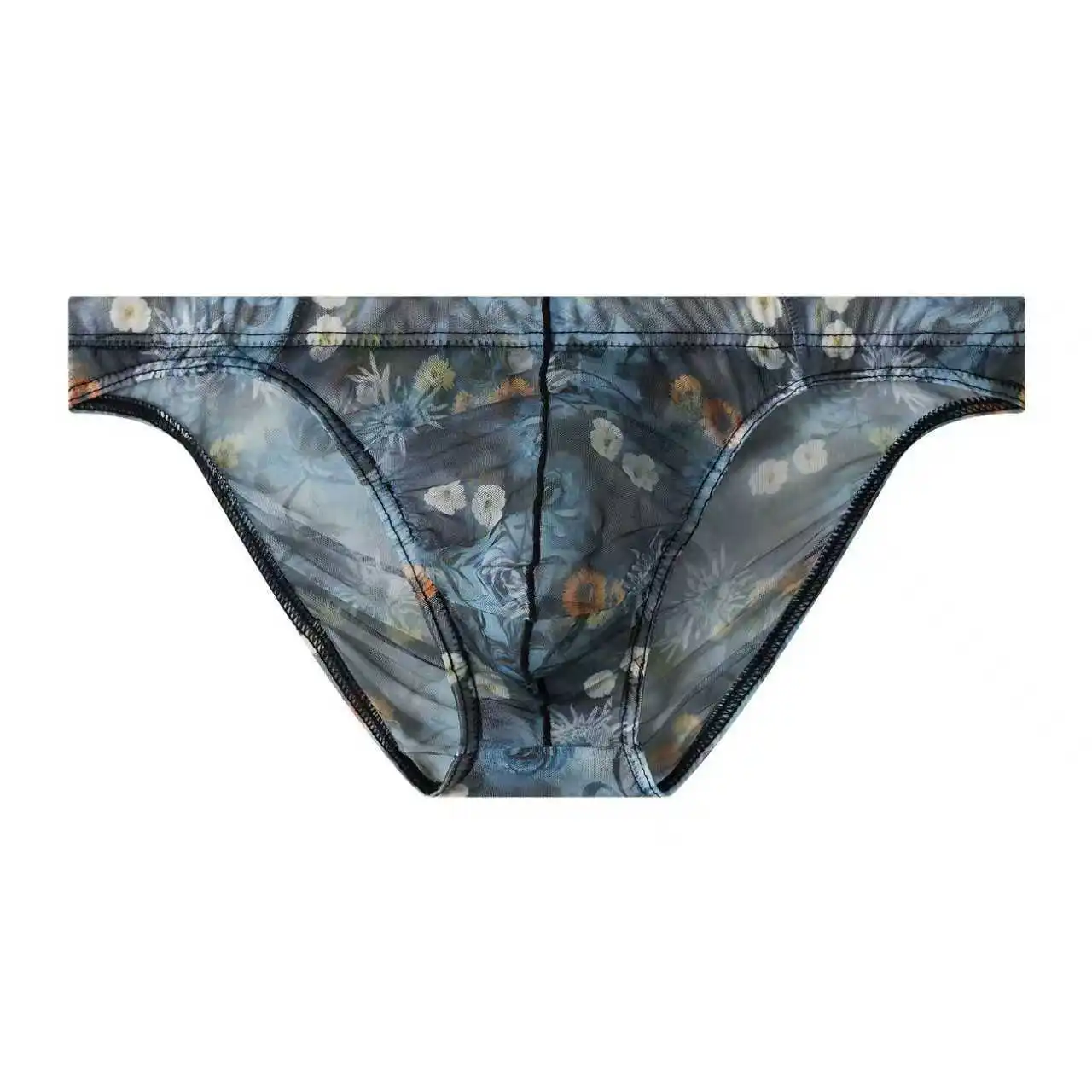 Ultradunne mesh-slip voor heren Comfortabel en ademend ondergoed Laagbouw bedrukte doorschijnende slipje Sexy U-zakje onderbroek
