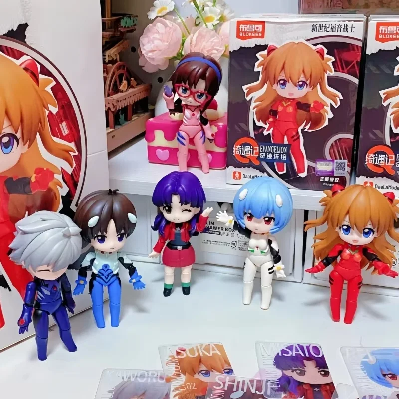 Blokees Eva Evangelion Blind Box Asuka Rei Mari Kaworu Misato Shinji Action Figures Assembled Models Mystery Box Kids Gifts toys view 3