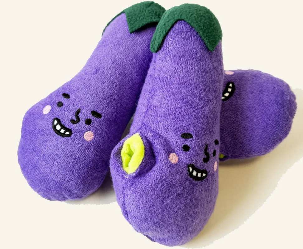 لعبة الكلب القطيفة الخضار الباذنجان جرو الحيوانات الأليفة اللعب مضغ لعبة أفخم الكلب اللعب التفاعلية الكلب ألعاب الطعام البطيء #3