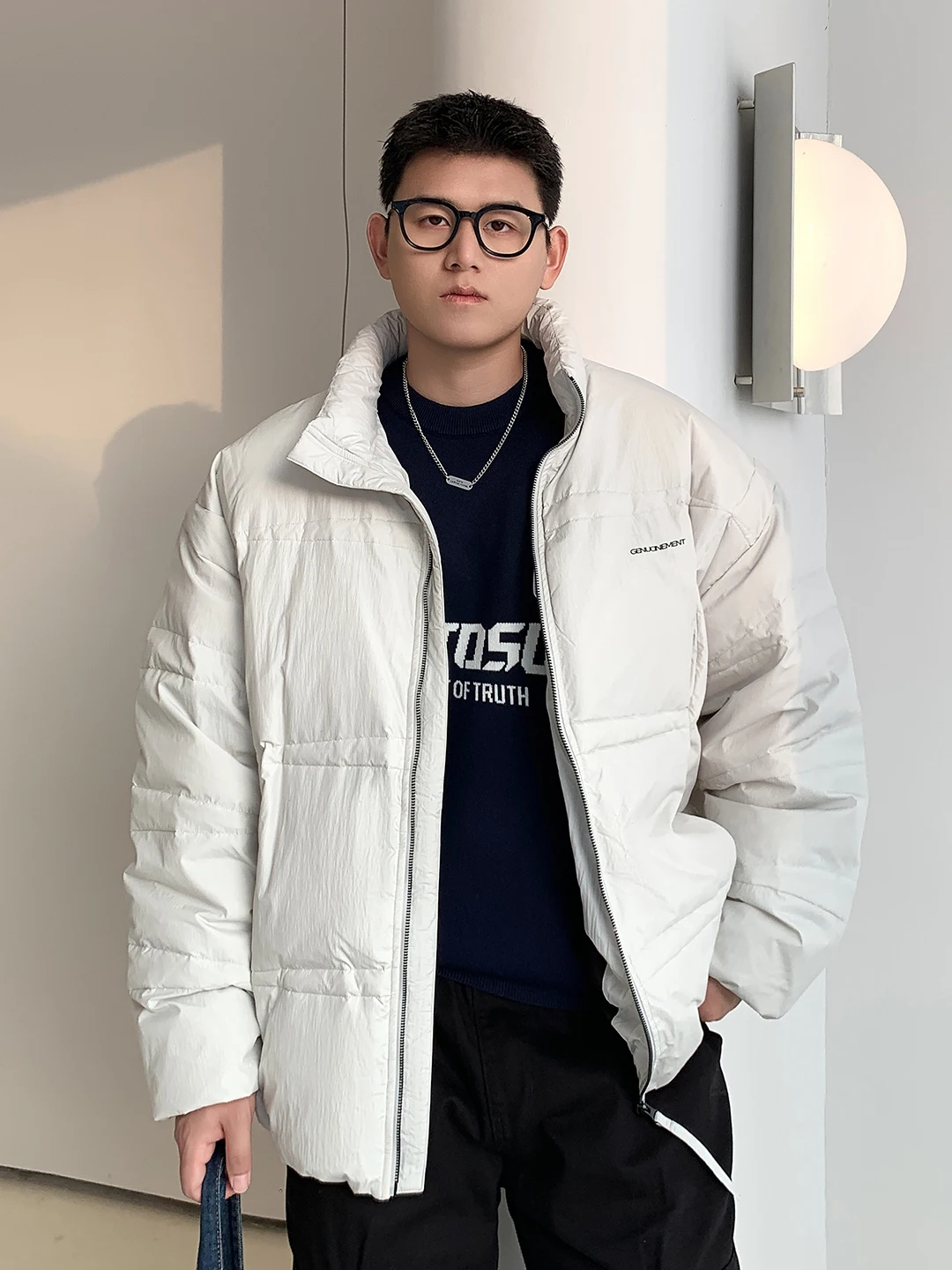 

Мужская зимняя пуховая куртка больших размеров, свободного кроя, с воротником-стойкой, 90% пуха, теплая, из полиэфирного волокна, повседневная, на молнии