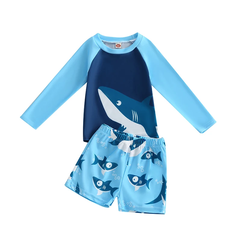 

Little Kids Boys Swimwear 2Pcs Set Shark Print Cool Swimsuit For 2T 3T 4T 5T 6T 7T Boys