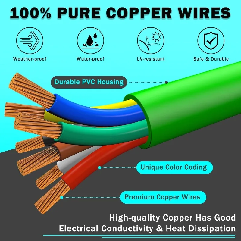 15 FT Semi Truck Air Line Kit with Gladhands, Air Line Holder, Springs & 7 Way Trailer Cord