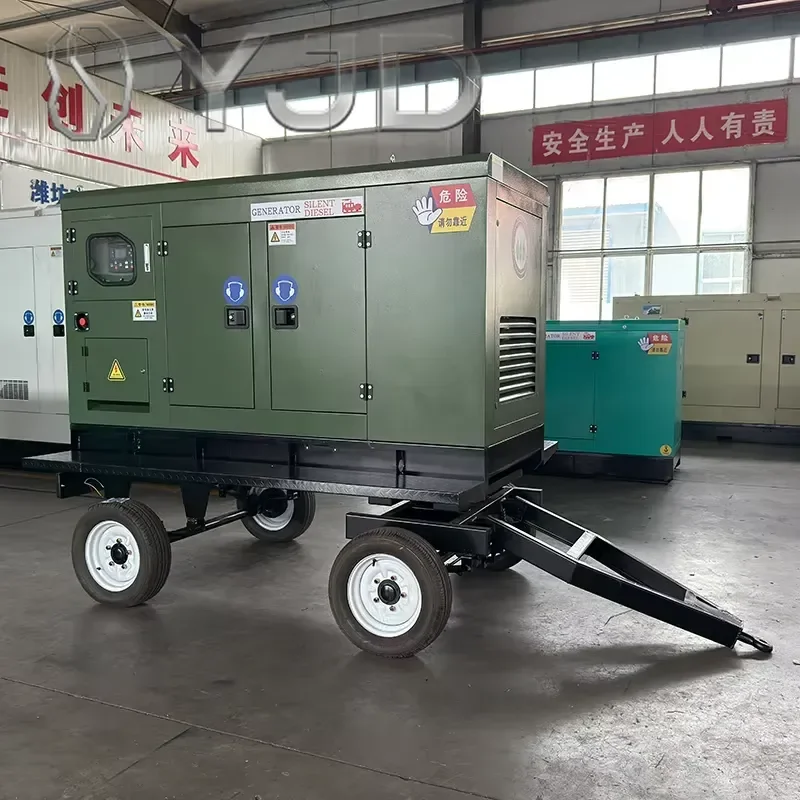 High Quality 50 kW 62.5 KVA Generator Mobile Trailer Type Electric Start Power Silent Water Cooled 50/60 Hz 230V