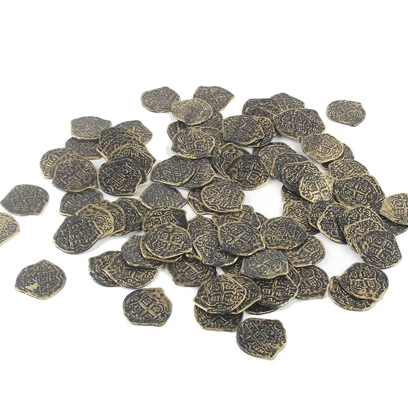 900 Pcs Plastic Gold Coins Pirate Coins Kids Play Coins For Pirate Party Treasure Chest Games Tokens Toys Cosplay