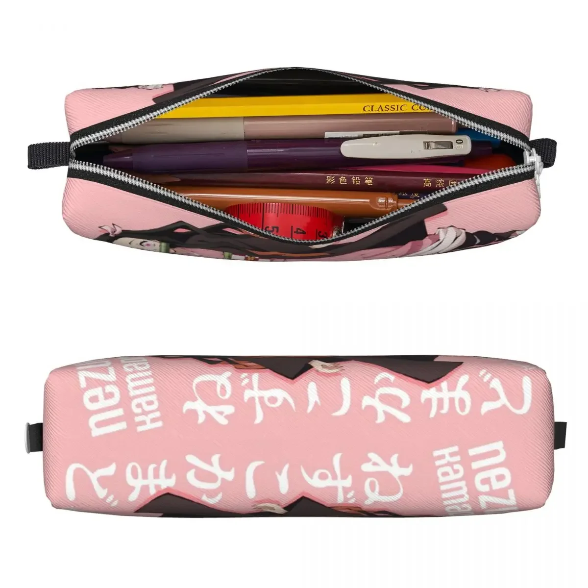 Kamado Nezuko Demon Slayer Pencil Case Anime Pencilcases Pen Box for Student Big Capacity Bag School Supplies Zipper Stationery