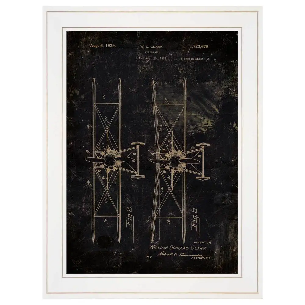 

Cloverfield Co Aviation Artwork Framed Poster Patent Design Home Decor Wall Art Ready To Hang For Bedroom Study Room Gift Idea