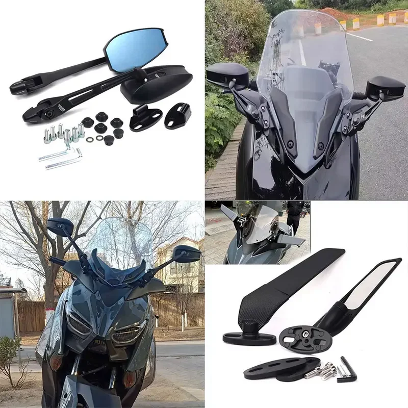 

For Yamaha XMAX300 X-MAX300 2017 - 2022 Modified Motorcycle Winglets Mirrors Wind Wing Adjustable Rotating Rearview Mirror Side