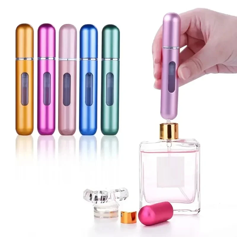 5ml Mini Portablei butelka perfum wielokrotnego napełniania wygodna pompka do atomizera aluminiowa butelka z rozpylaczem pojemnik na kosmetyki podróżne narzędzie do makijażu