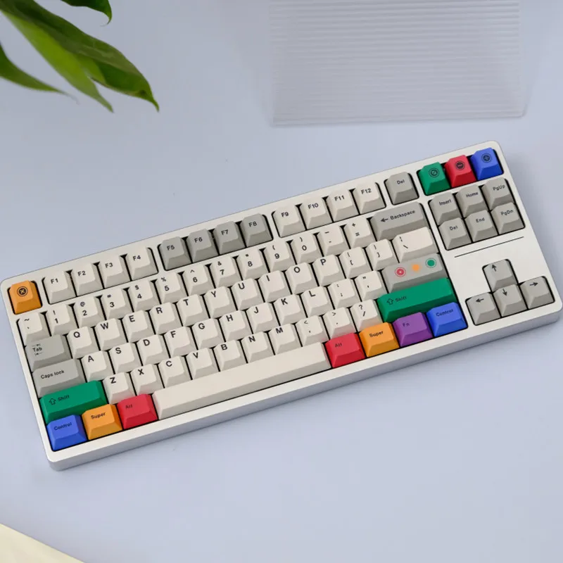 KBCaps-Ensemble de touches de clavier mécanique de jeu, sublimation de la lumière blanche, aucun profil, commutateur MX, GK96, PBT 129 prédire