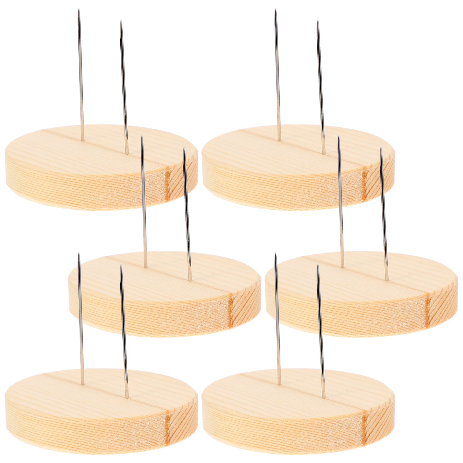 6 Set Wool Felt Stand Display Animal Holder Needle Desktop Wood Base Felting Balloon