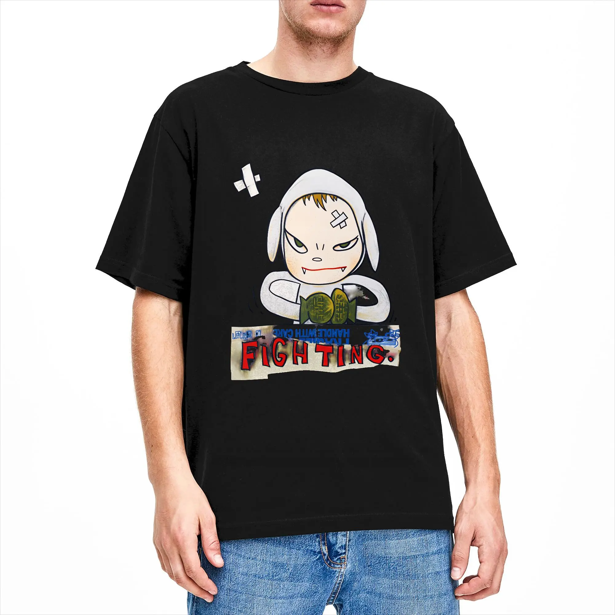 Yoshitomo Nara T Shirt Summer  Y2K Retro T Shirts 100 Cotton Popular Tee Shirt For Male Print Clothes