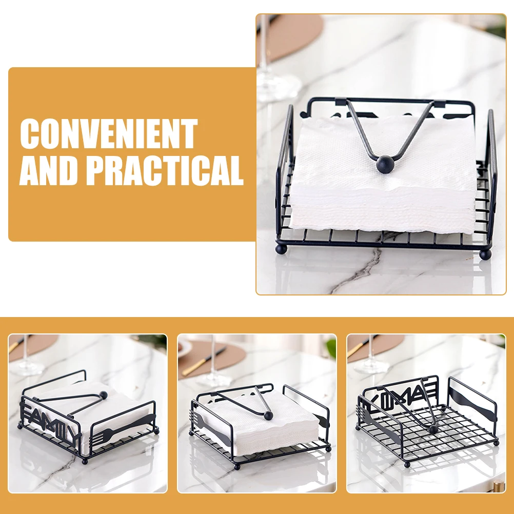 

Стильный железный настольный держатель, прочная плоская подставка для бумаги для кухни, ванной комнаты, ресторана, классический элегантный дизайн, многоразовый