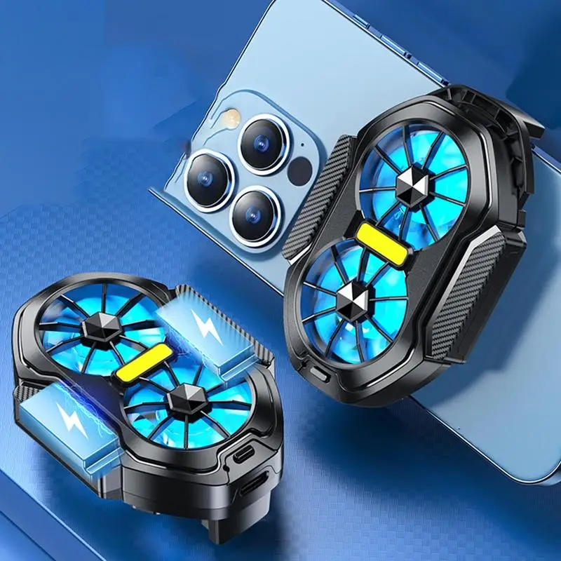 FS01 Dual Fan Rechargeable Mobile Phone Cooler Stronger Cooling Air Phone Radiator Mini Back Clip USB Radiator For 62-92mm Phone