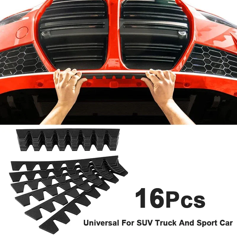 

16Pcs Front Bumper Scrape Guard Anti-Skid Sticker Auto Anti-Scratch DIY Bumper Protector Kit Universal For SUV Truck Sport Car