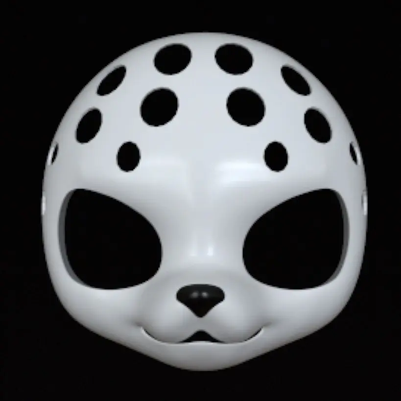

Original PLA 3D Printed Kemono Base Mask Animal Costume Skull Cute Handsome Furry Short Snout Skull Shut Up Style