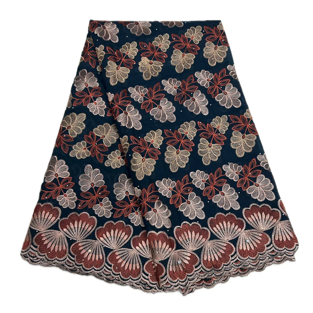 2025 Cotton Swiss Voile Lace Fabric Nigerian Dry Lace For Sewing Wedding Dress African Elegant High Quality 5 Yard Cotton Lace