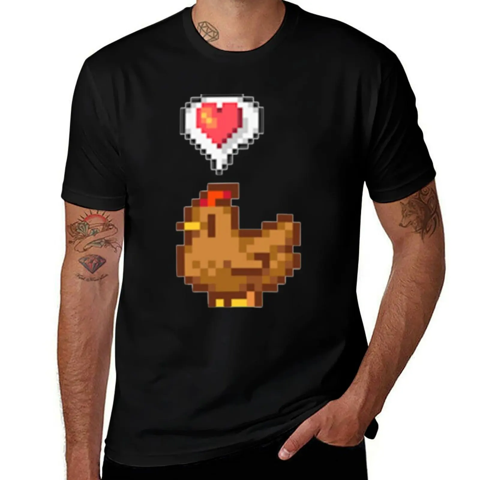 Stardew Valley Happy Brown Chicken T-Shirt Moisture Wicking Quick Dry Tee T-Shirt