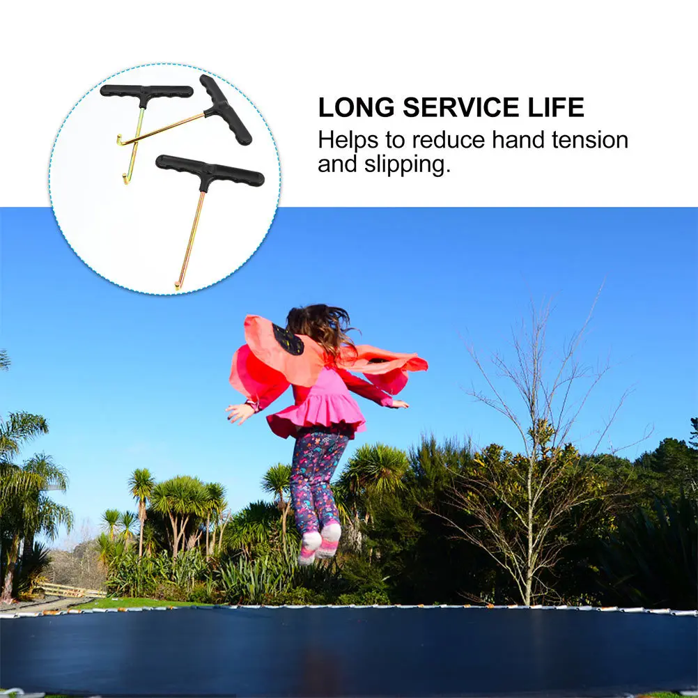 

8pcs Trampoline Spring Tool T-Hook 5Mm Metal Bar With Ergonomic Handle Durable Rust-Resistant For Trampolines Home Fitness