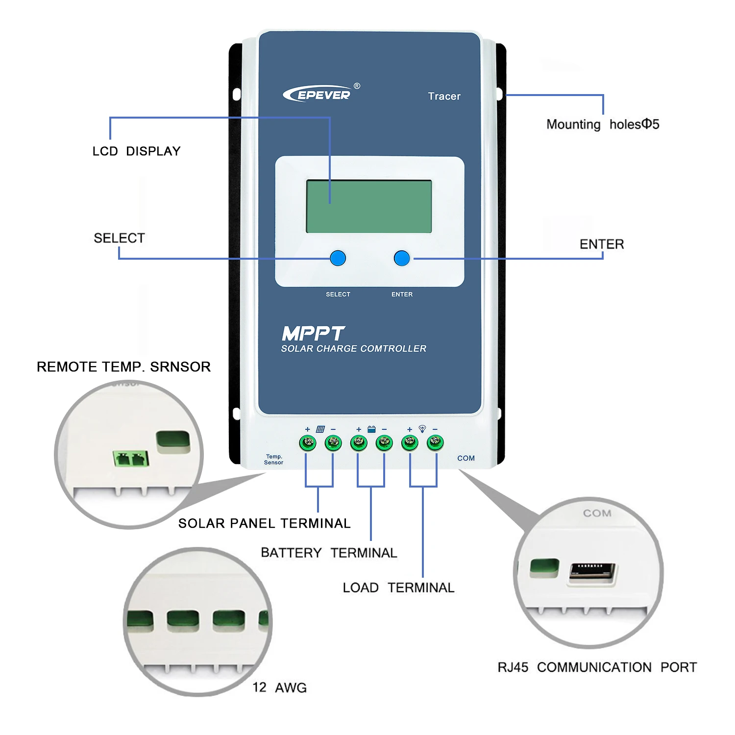 Epever Tracer10420An Epever Mppt Solar Charge Controller 48v 100a 200v epever 10420an