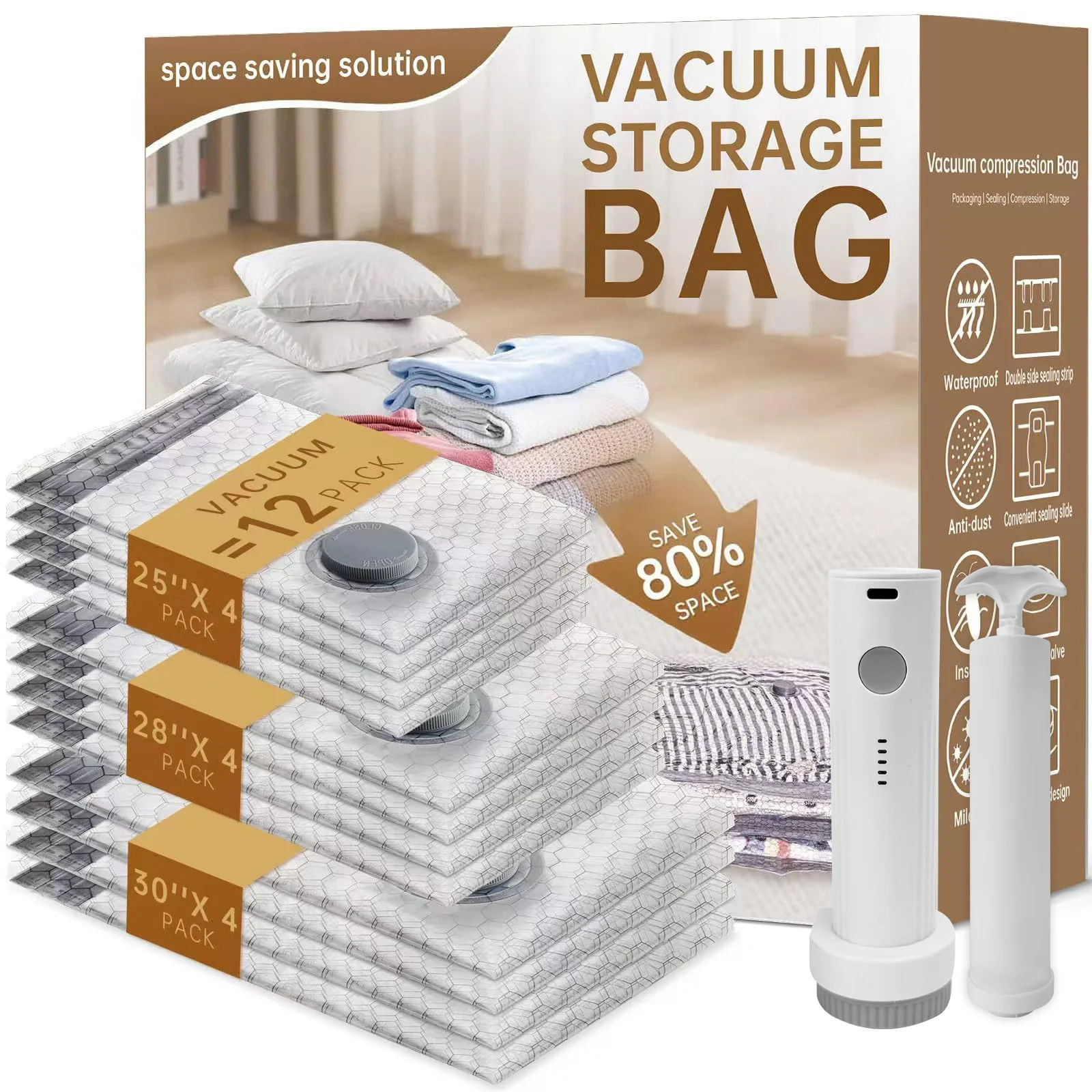 Vacuum Compression Bag Travel Storage Bag Thickened for Clothes, Quilts, Down Jackets, and Suitcases