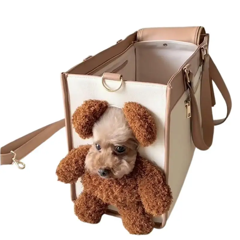 

Dog Carrier Purse PU Leather Dog Carriers Multifunctional Outdoor Cat Bags Puppy Breathable Carrying Pouch For Bunny