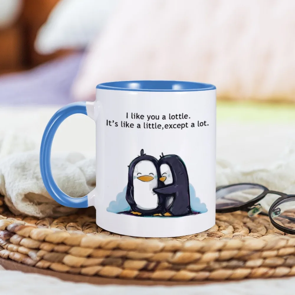 Cute Penguin Mug 11oz Coffee Milk Tea Cup Ceramic Mug Wife Gifts from Husband Anniversary Birthday Cup Drinkware Gifts for Wife