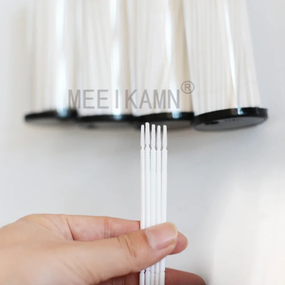 100 Pcs Lint Free Eyelash Mascara Applicator Lash Swabs Micro Brush Long Head Velvert Customized Pink Black Bendable Wands