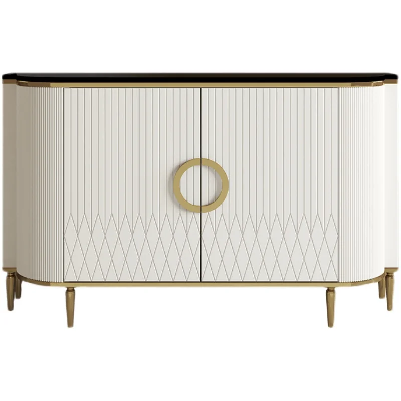 

The dining side cabinet is modern, simple and light luxury, solid wood enters door small size is integrated against