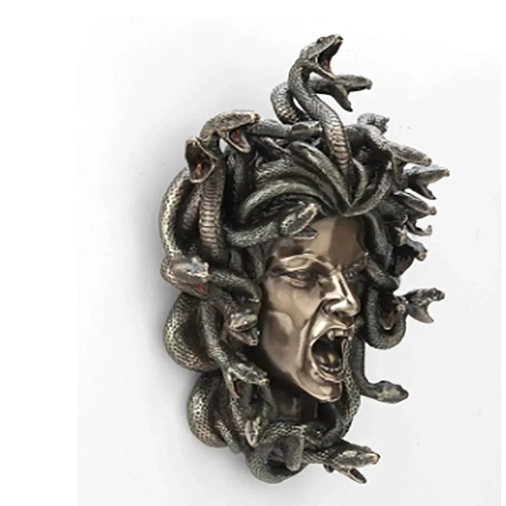 Imagem -02 - Greek Head of Medusa Placa de Parede Resina Fundido a Frio Antique Bronze Finish Escultura da Parede Home Decor Veronese Design Pol Pol