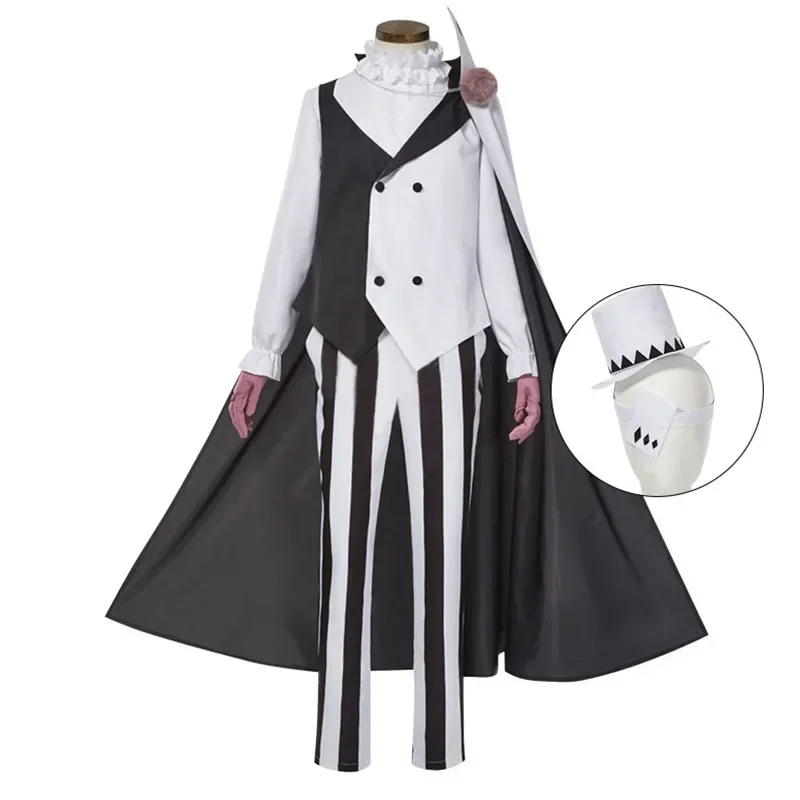 Anime bungou cães vadios nikolai gogol cosplay traje terno manto branco preto uniforme halloween roupas de natal temporada 4 u