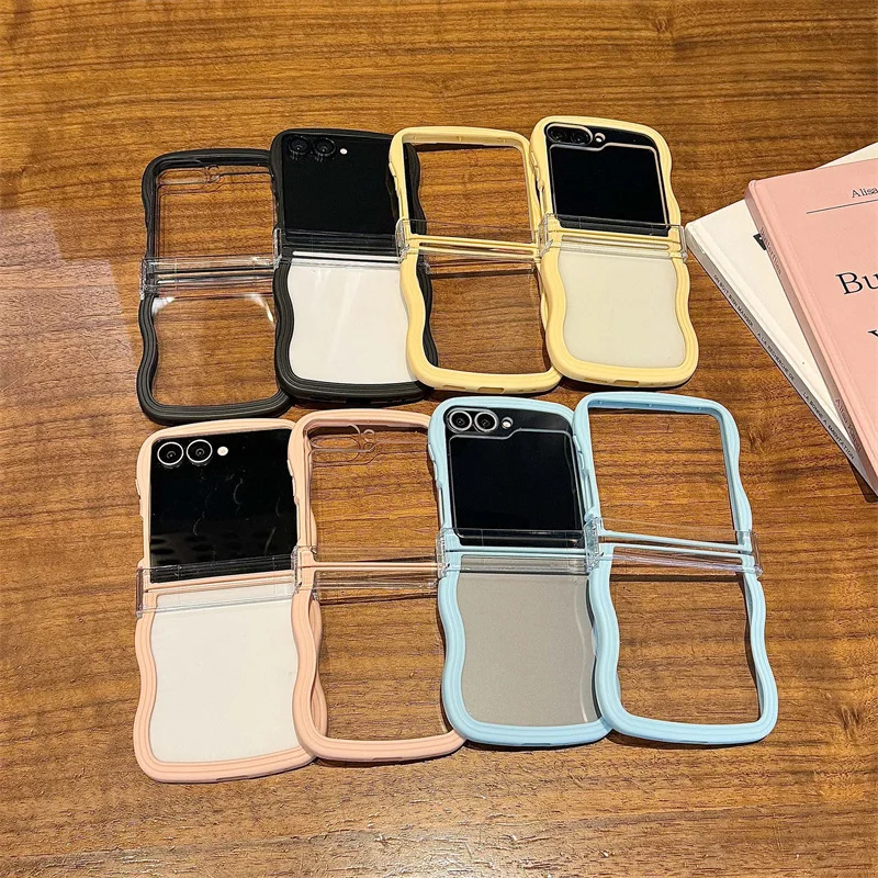 

Creative Wave Border for Samsung Galaxy Z Flip 7 6 5 4 Protective Back Cover for ZFlip5 ZFlip6 ZFlip7 Case Shell