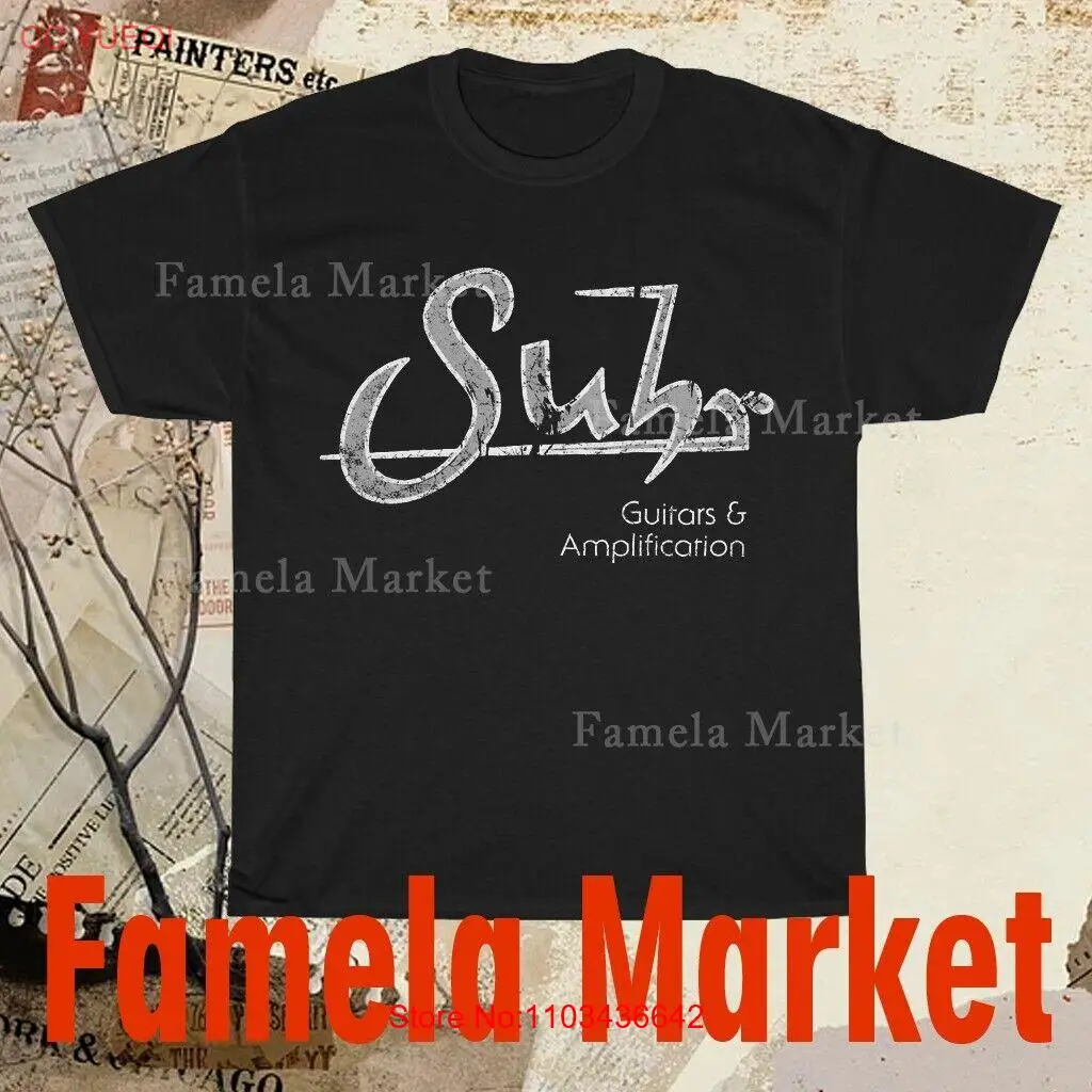 Camiseta masculina com logotipo de música de guitarra Suhr engraçado tamanho americano S a 5XL