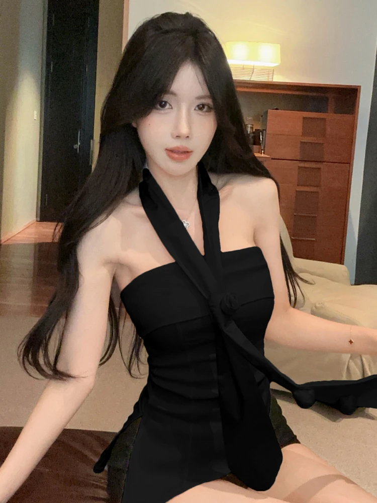 Ele Pure Desire Design Netie oulder Bared Tube Top غير النظامية شق الخصر Cinching Base Layer Ba Top #2