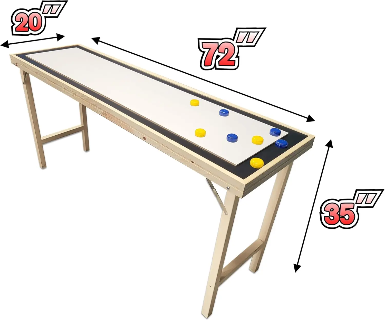 โต๊ะ Shuffleboard พร้อมขาพับ พัก และไฟ LED เสริม - กราฟิกสุดอลังการ - เลือกรุ่นของคุณ