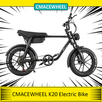 CMACEWHEEL K20 Electric Bike 750W Motor 40-45km/h Max Speed 48V 15Ah Battery  20*4.0 inch Fat Tire Adult Bicycle 70-110km Range