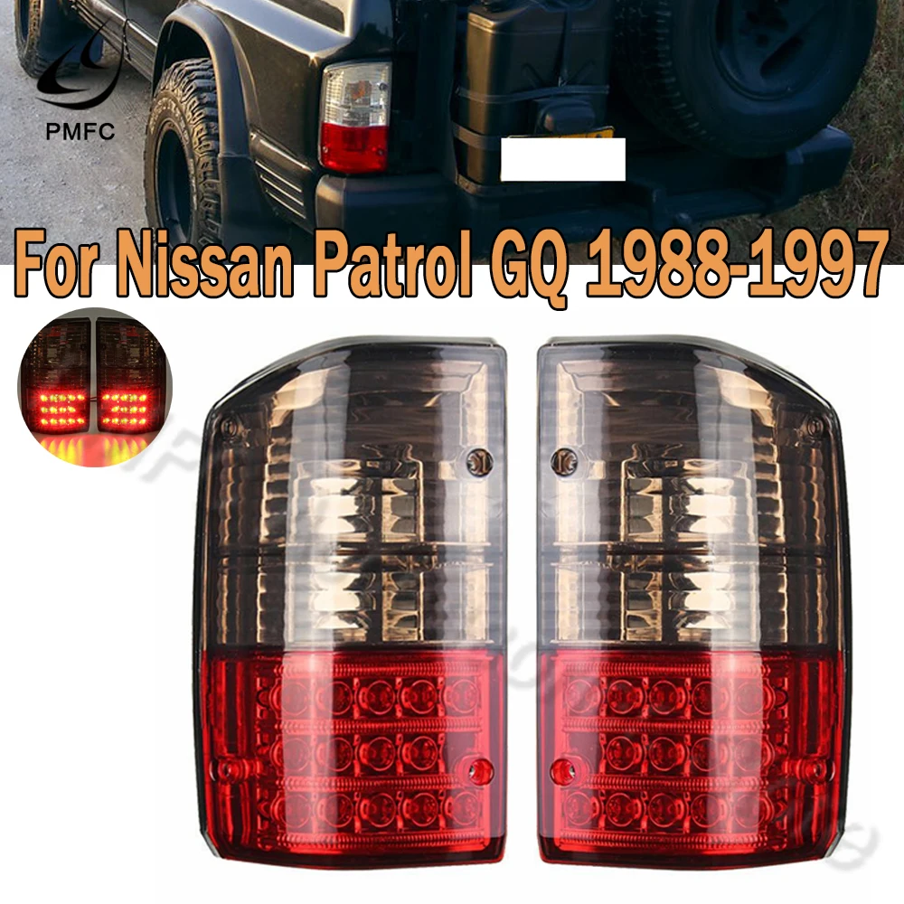 

PMFC Tail light brake stop fog light headlight fog lamp Bumper Light Red\Smoked Tail light For Nissan Patrol GQ 1988 1988-1997