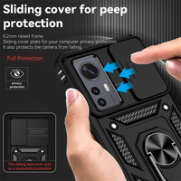 Slide Camera Protect Armor Phone Case For Xiaomi 12 Pro Mi 12 12X Xiomi Mi12 X Xiaomi12 Pro Mi12X Car Magnetic Holder Ring Cover
